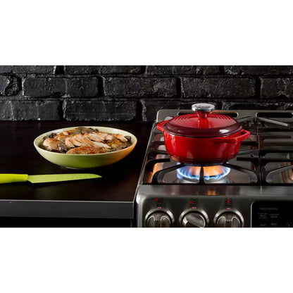 1.5 Qt. Red Enameled Cast Iron Dutch Oven