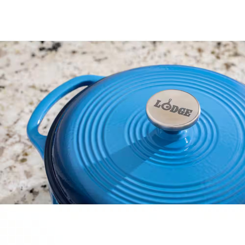 4.5 Qt. Blue Enameled Cast Iron Dutch Oven