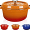 Enameled Cast Iron Dutch Oven Bread Baking Pot with Lid (4QT, Orange)