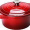 5.5 Quart Enameled Cast Iron Dutch Oven with Lid and Dual Handles - Red