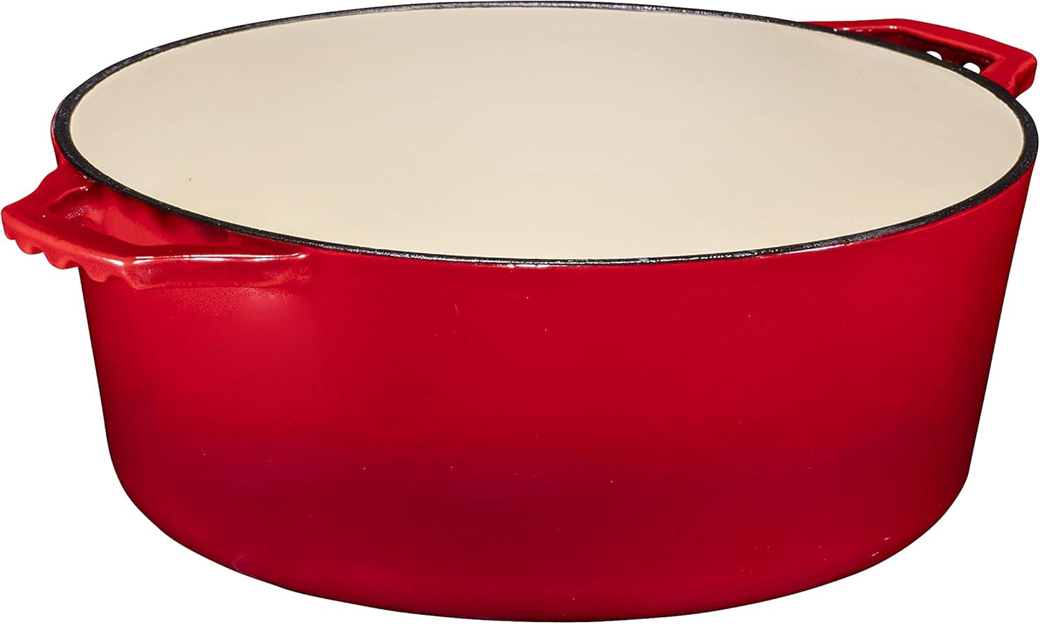 2-in-1 Enamel Cast Iron Dutch Oven with Skillet Lid - 7 Quart Red Crock Pot for Casseroles and Braising