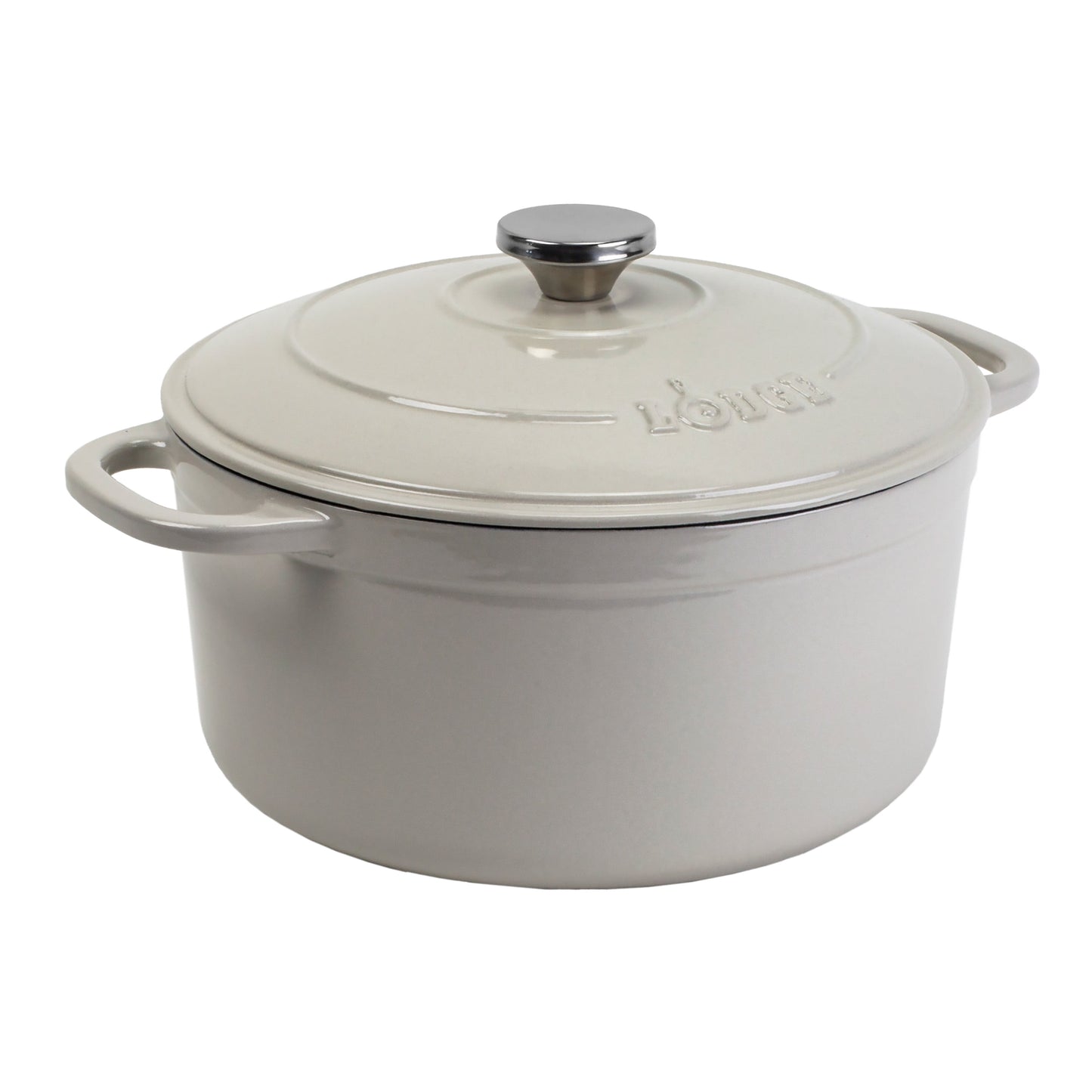 Cast Iron 5.5Qt Oyster White Enameled Dutch Oven