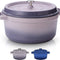 6 Quart White Enameled Cast Iron Dutch Oven with Lid Bread Baking Pot Use on Gas Electric Oven for 6-8 People(Purple)