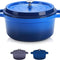 Enamel-Coated Non-Stick Cast Iron Dutch Oven with Lid, 3 Quart Capacity, Ideal for Bread Baking, Compatible with Gas and Electric Ovens, Dark Blue